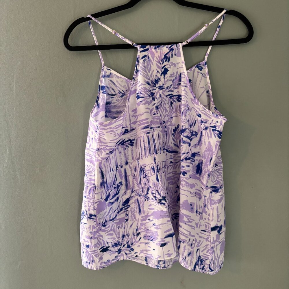 NWT Lilly Pulitzer Lilac Verben Raceback Silk Tank Top - Picture 3 of 5